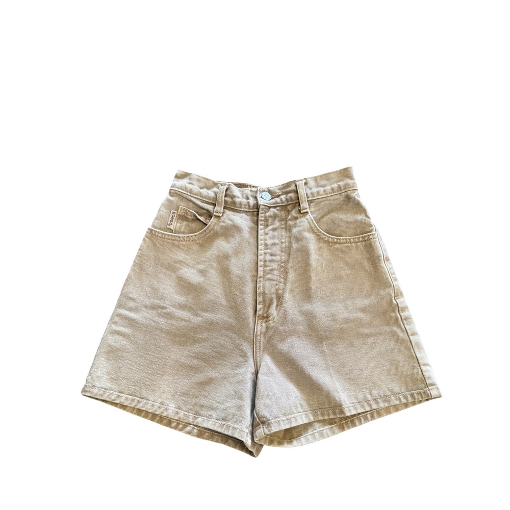 Vintage Bongo by Gene Montesano Tan Denim High Waisted Shorts Made in USA Size 3